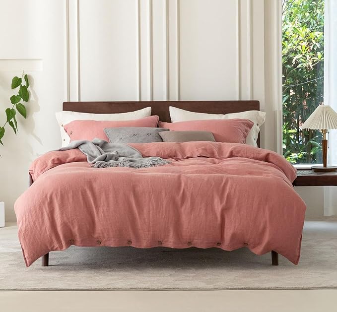 Linen Duvet Cover Set - Queen - 3 Piece