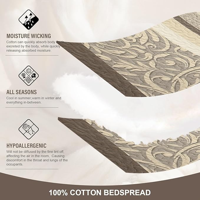 100% Cotton Bedding Set - King - 3 Piece