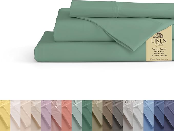 100% Cotton Bed Sheet Set - Twin - 3 Piece
