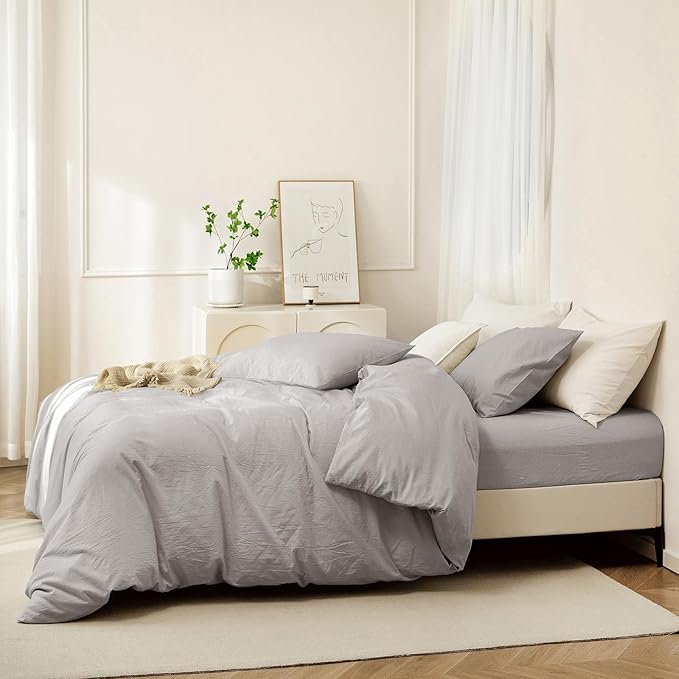 Linen Duvet Cover Set - King - 104 x 98 in - 3 Piece