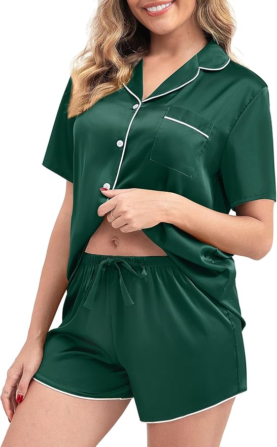 Women's Shorts Pajama Set - Short Sleeve - 2 Piece