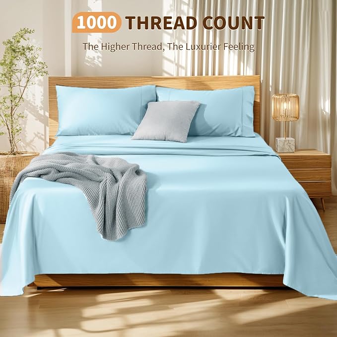 100% Cotton Bed Sheet Set - Full - 4 Piece