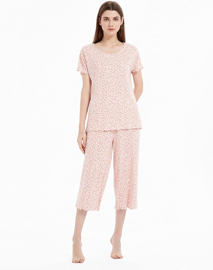 Bamboo Capri Pajama Set - Short Sleeve - 2 Piece