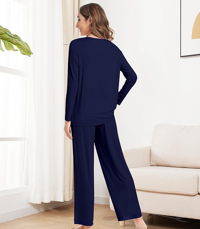 Women's Bamboo Pants Pajama Set - Long Sleeve - 2 Piece