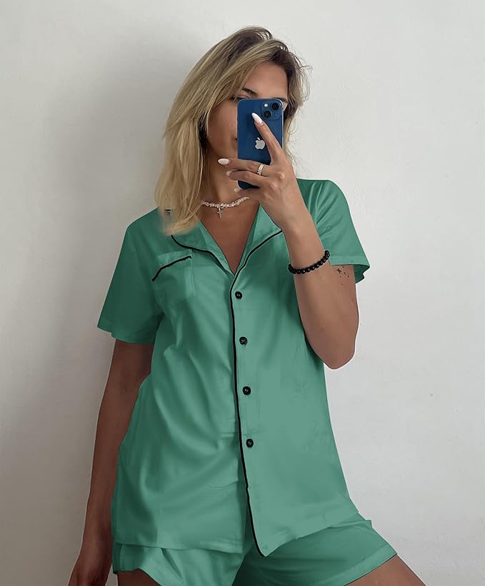 Women's Pajama Set - Short Sleeve - 2 Piece