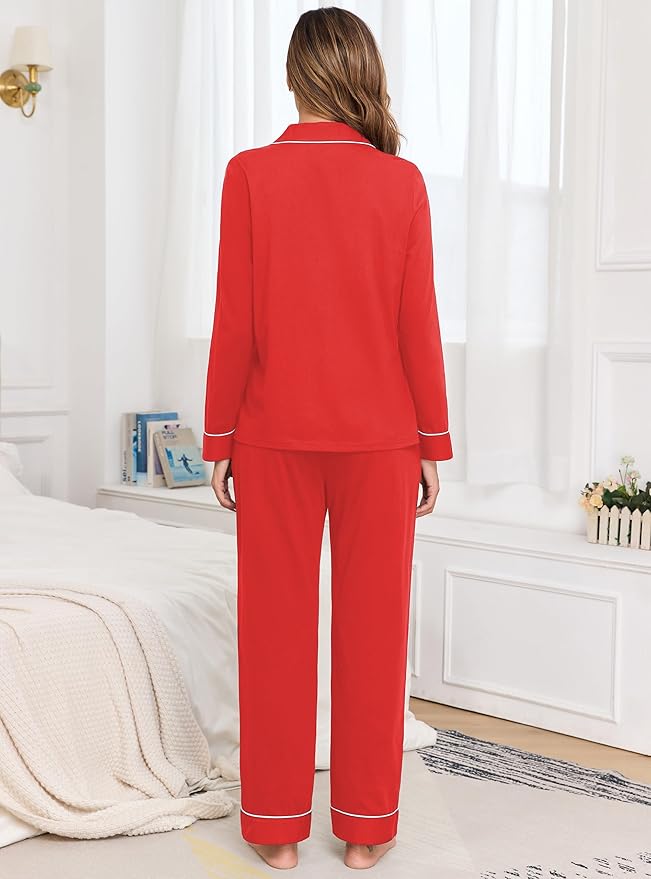 Women's 100% Cotton Pajama Set - Long Sleeve - 2 Piece
