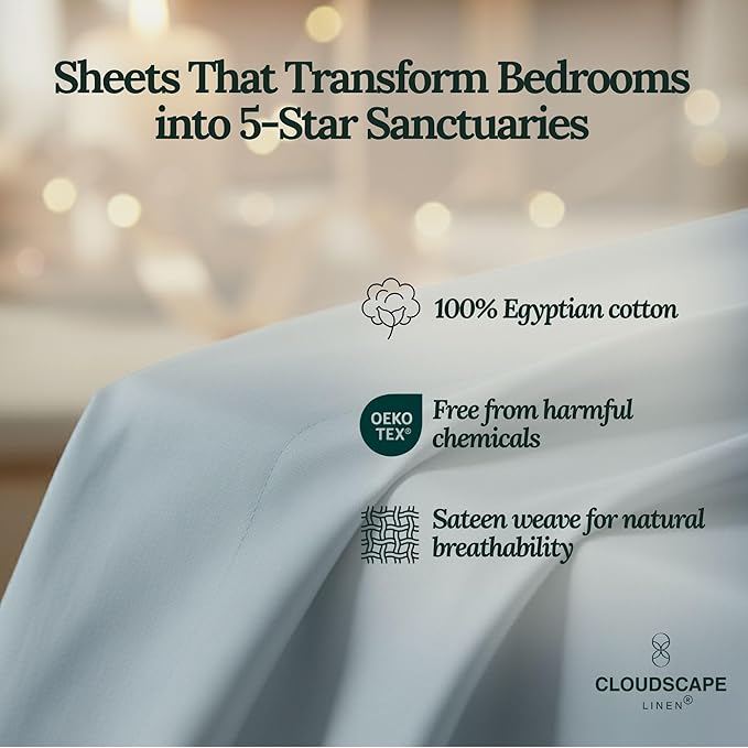 Linen Bed Sheet Set - Queen - 4 Piece