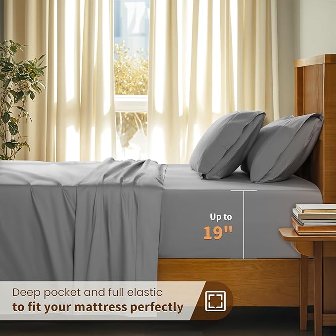 100% Cotton Bed Sheet Set - Queen - 4 Piece