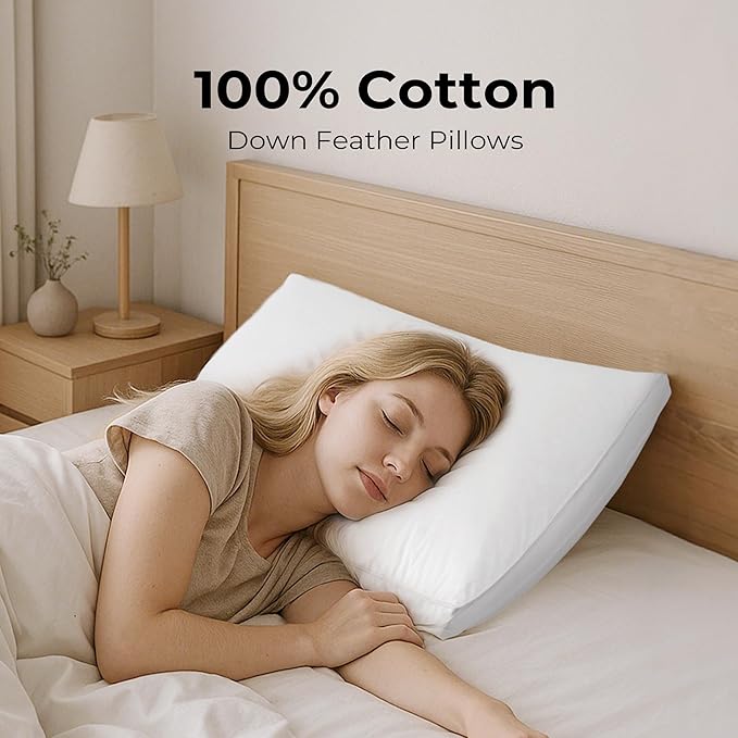 100% Cotton Bed Pillow - King - 2 Piece