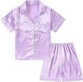 Satin Pajama Set - Short Sleeve - 2 Piece