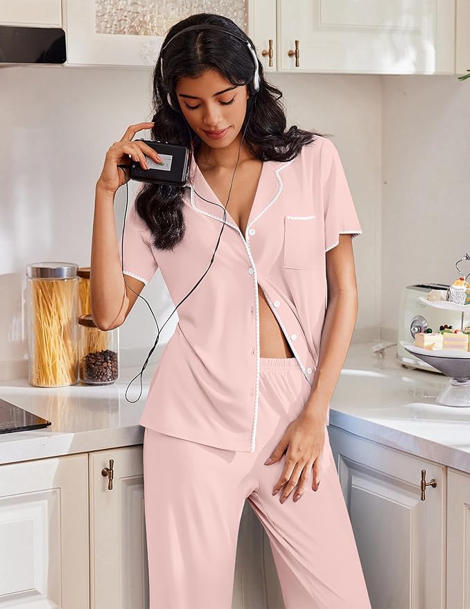 Women's Pajama Set - Short Sleeve - 2 Piece