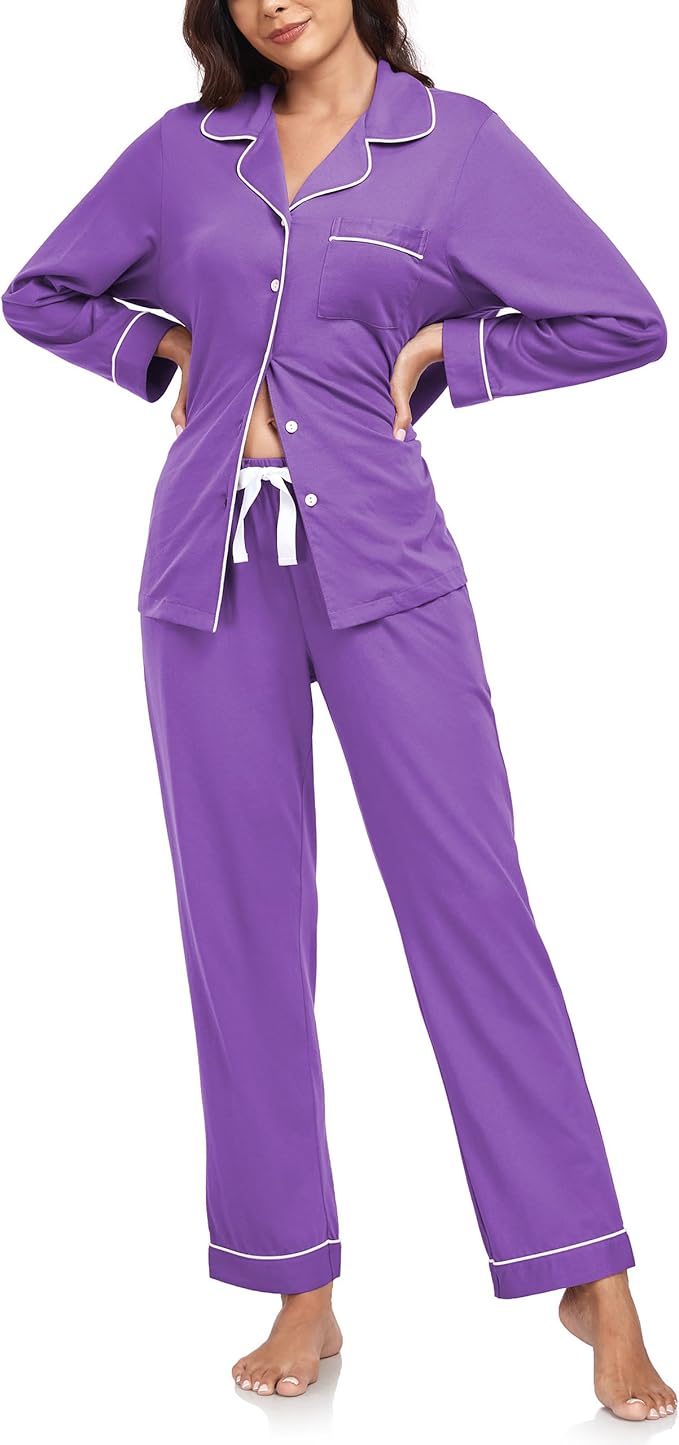 Women's 100% Cotton Pajama Set - Long Sleeve - 2 Piece