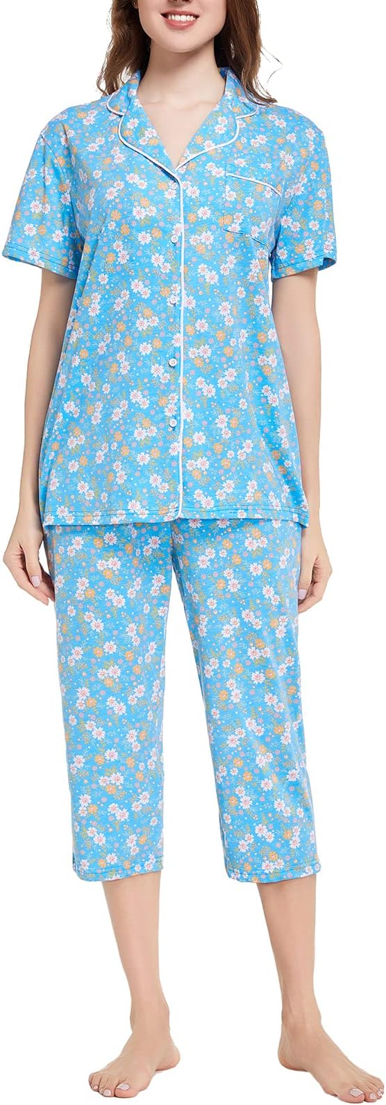 Capri Pajama Set - Short Sleeve - 2 Piece