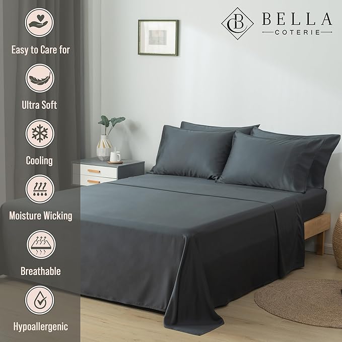 Bamboo Cooling Bed Sheet Set - King - 6 Piece