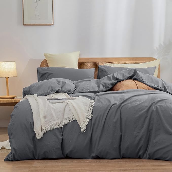 Linen Duvet Cover Set - King - 3 Piece