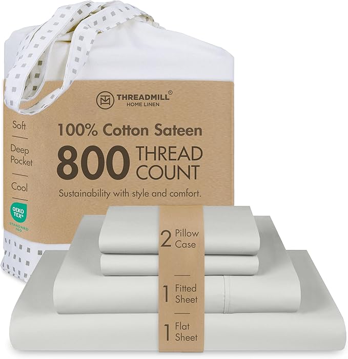 100% Cotton Bed Sheet Set - Queen - 16 in Deep Pocket - 4 Piece