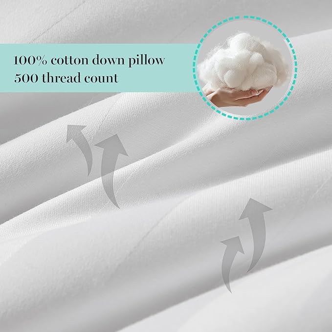 100% Cotton Bed Pillow - Queen - 2 Piece