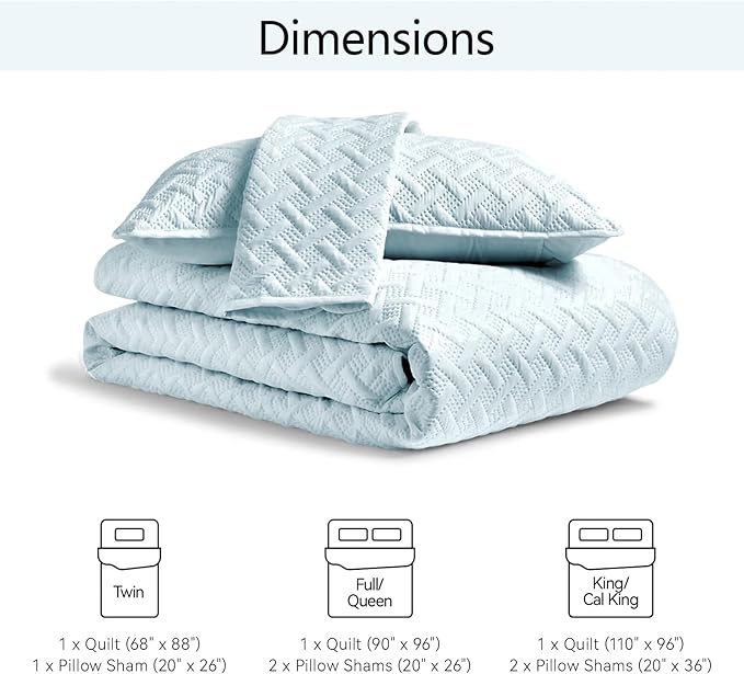Microfiber Quilt Set - Queen - 3 Piece
