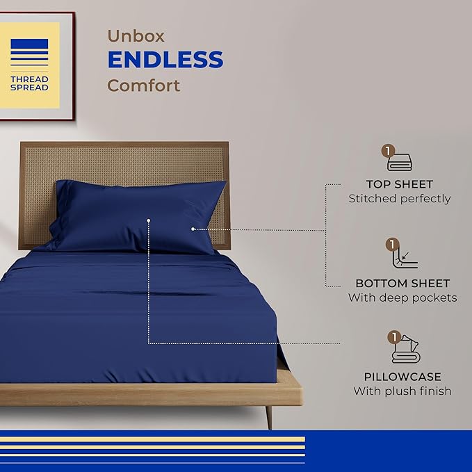 Cooling Bed Sheet Set - Twin XL - 16 in Deep Pocket - 3 Piece