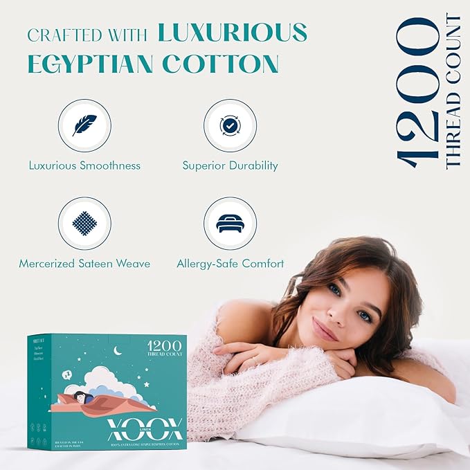 Linen Cooling Bed Sheet Set - King - 17 in Deep Pocket - 4 Piece