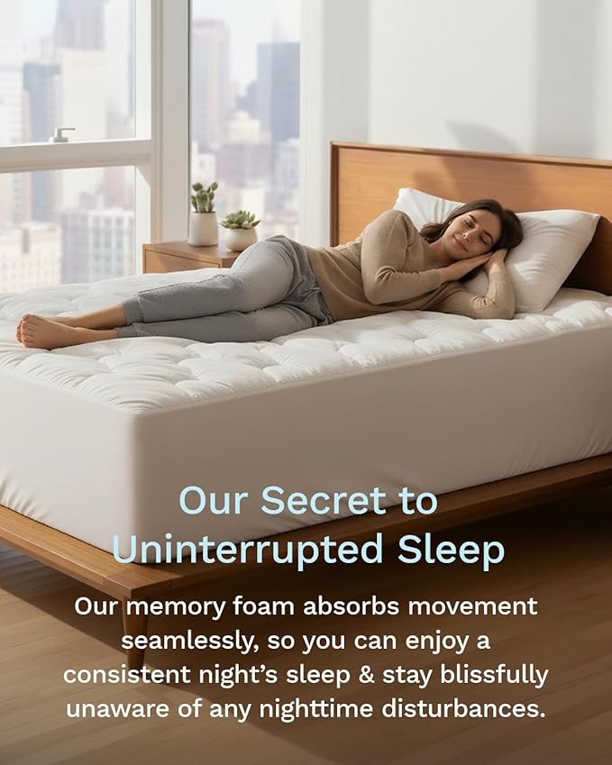 Memory Foam Cooling Mattress Topper - Queen