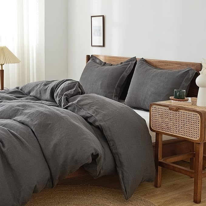 Linen Duvet Cover Set - Queen - 3 Piece