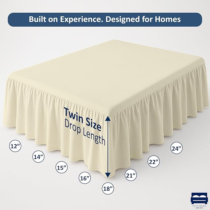 Microfiber Bed Skirt - Twin - 16 in Drop