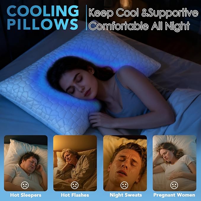 Memory Foam Cooling Bed Pillow - Standard