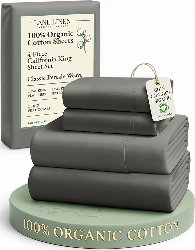 Linen Bed Sheet Set - California King - 4 Piece