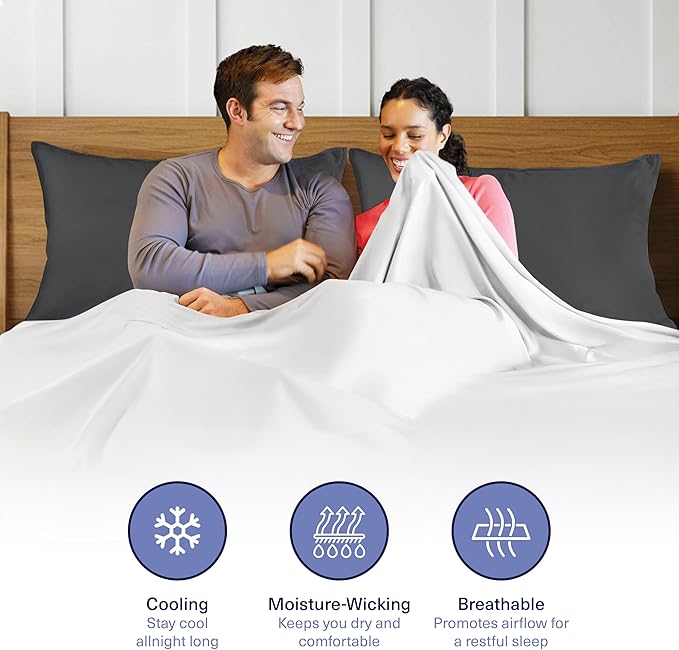 Bamboo Cooling Pillowcase Set - Queen - 2 Piece
