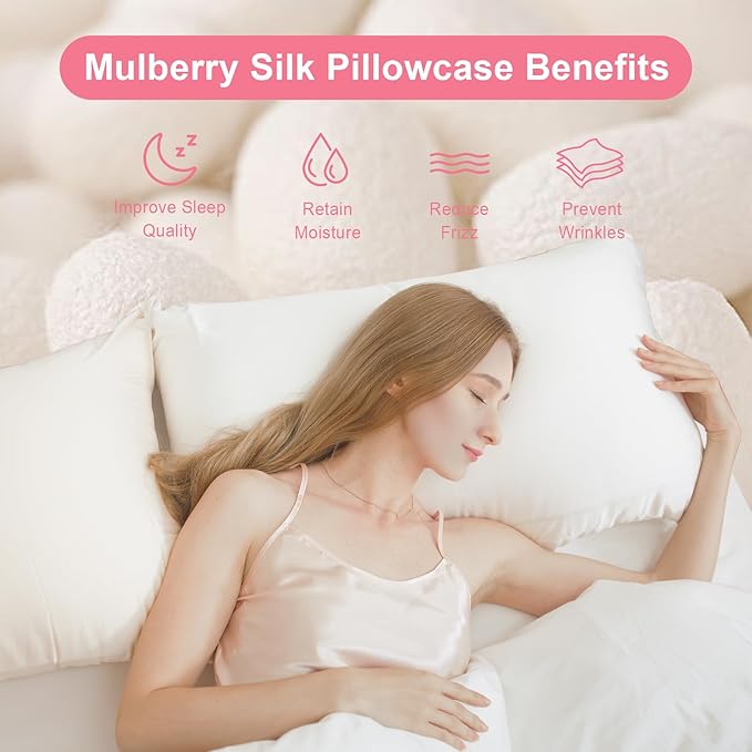 Mulberry Silk Cooling Pillowcase Set - Standard - 2 Pack