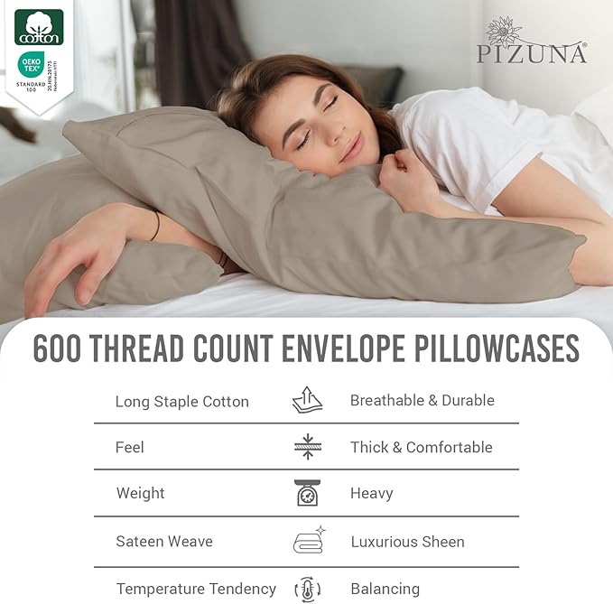 100% Cotton Pillowcase Set - King - 2 Piece