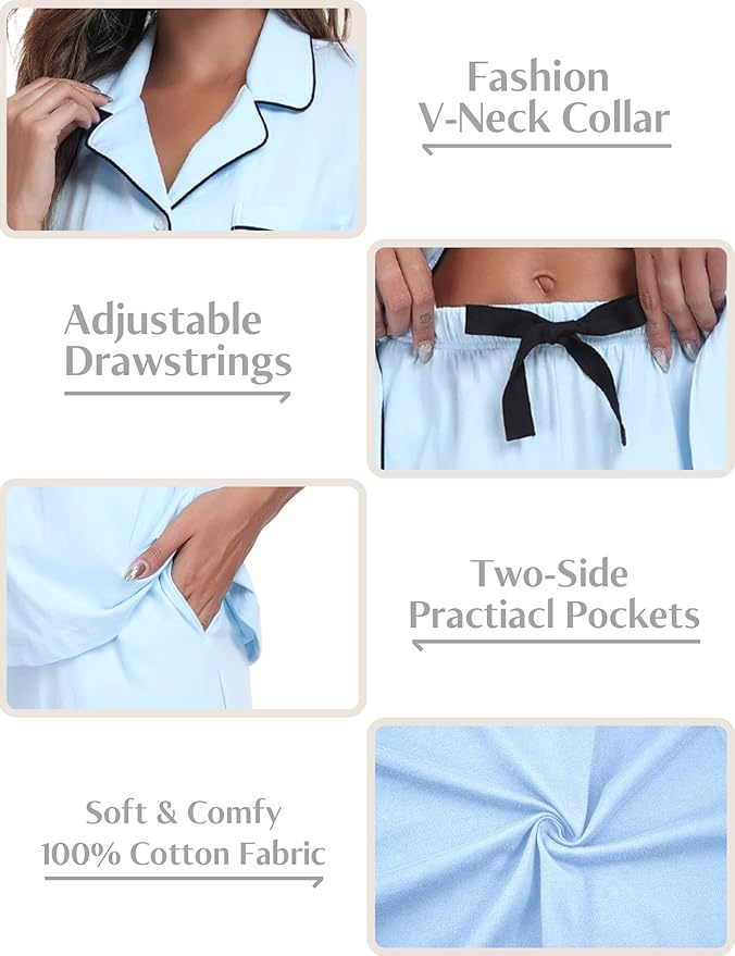 Women's Pajama Set - Short Sleeve - 2 Piece