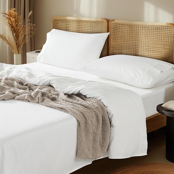 100% Cotton Bed Sheet Set - Full - 16 in Deep Pocket - 4 Piece