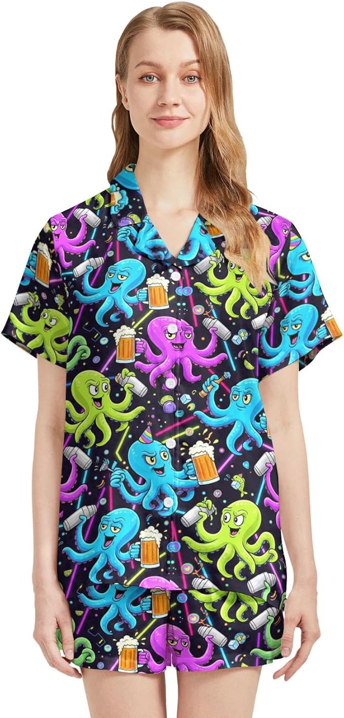 Women's Pajama Set - Short Sleeve - 2 Piece