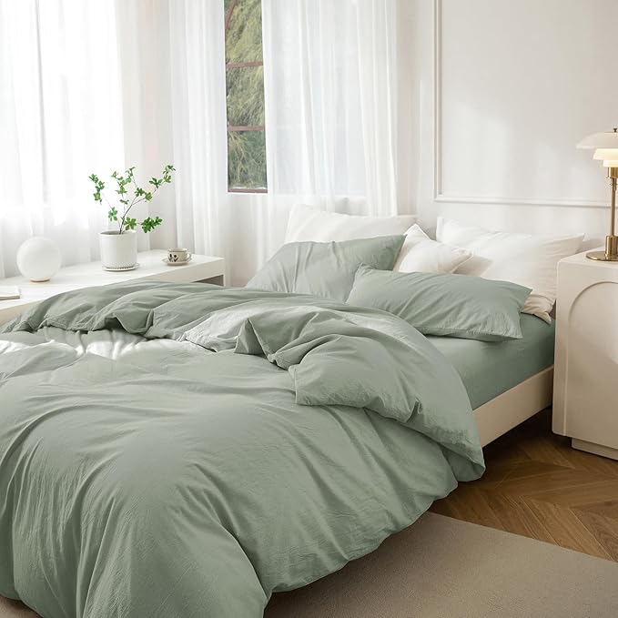 Linen Duvet Cover Set - King - 104 x 98 in - 3 Piece