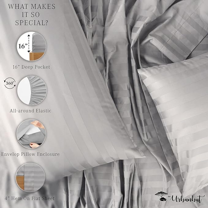 Bed Sheet Set - King - 16 in Deep Pocket - 4 Piece
