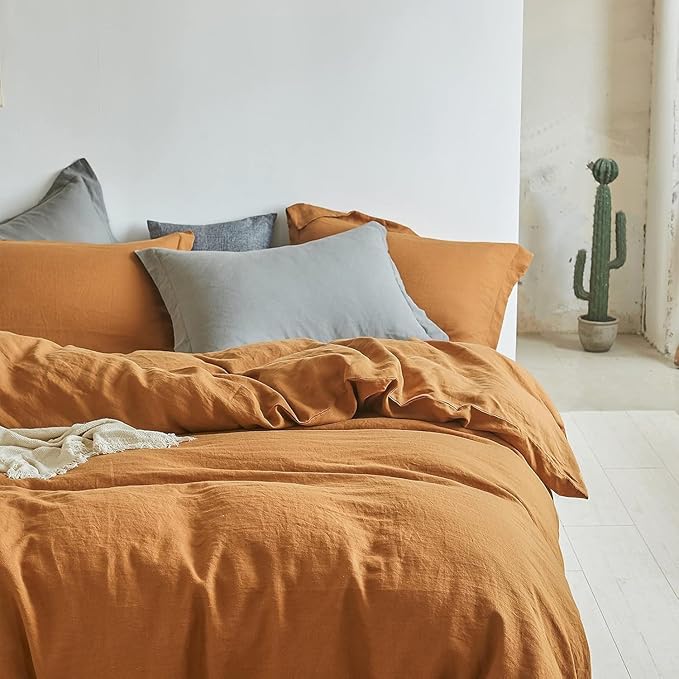 Linen Duvet Cover Set - Queen - 3 Piece