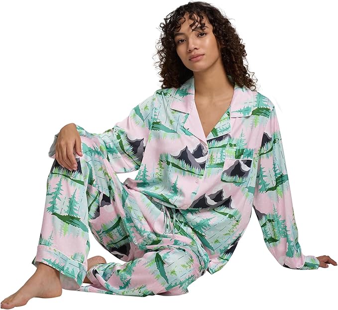 Satin Pajama Set - Long Sleeve - 2 Piece