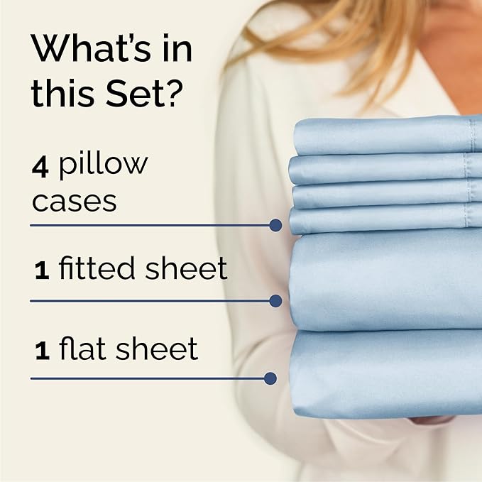 Cooling Bed Sheet Set - King - 16 in Deep Pocket - 6 Piece