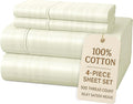 100% Cotton Bed Sheet Set - Twin XL - 15 in Deep Pocket - 4 Piece