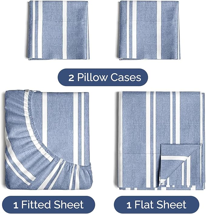 Cooling Bed Sheet Set - Twin XL - 16 in Deep Pocket - 4 Piece
