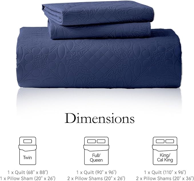 Microfiber Quilt Set - Twin - 2 Piece
