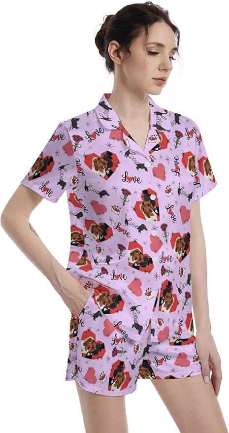 Women's Pajama Set - Short Sleeve - 2 Piece