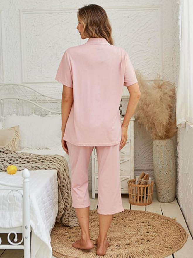 Capri Pajama Set - Short Sleeve - 2 Piece