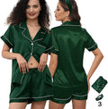 Satin Shorts Pajama Set - 3 Piece