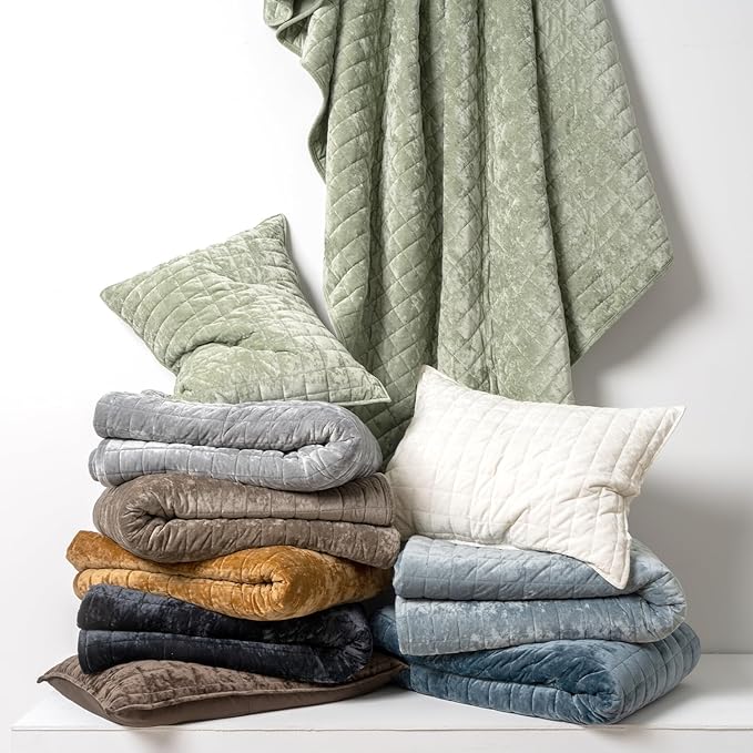 Velvet Bedspreads Coverlets Set - King