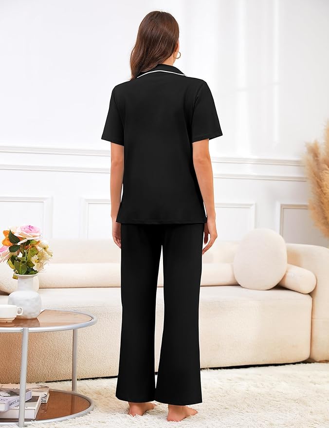 Women's 100% Cotton Pajama Set - Short Sleeve - 2 Piece