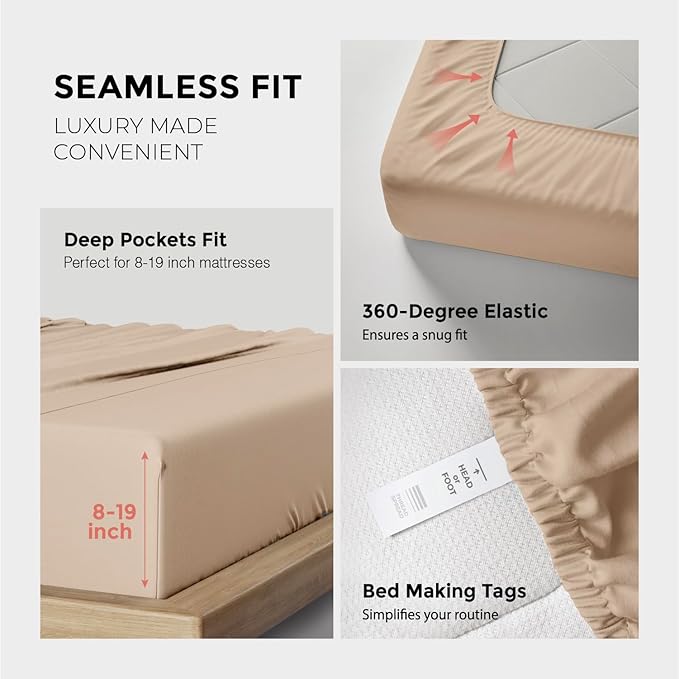 Bed Sheet Set - Queen - 17 in Deep Pocket - 4 Piece