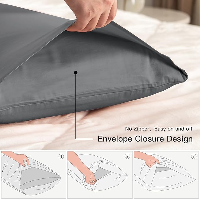 100% Cotton Pillowcase Set - King - 20 x 36 in - 2 Piece